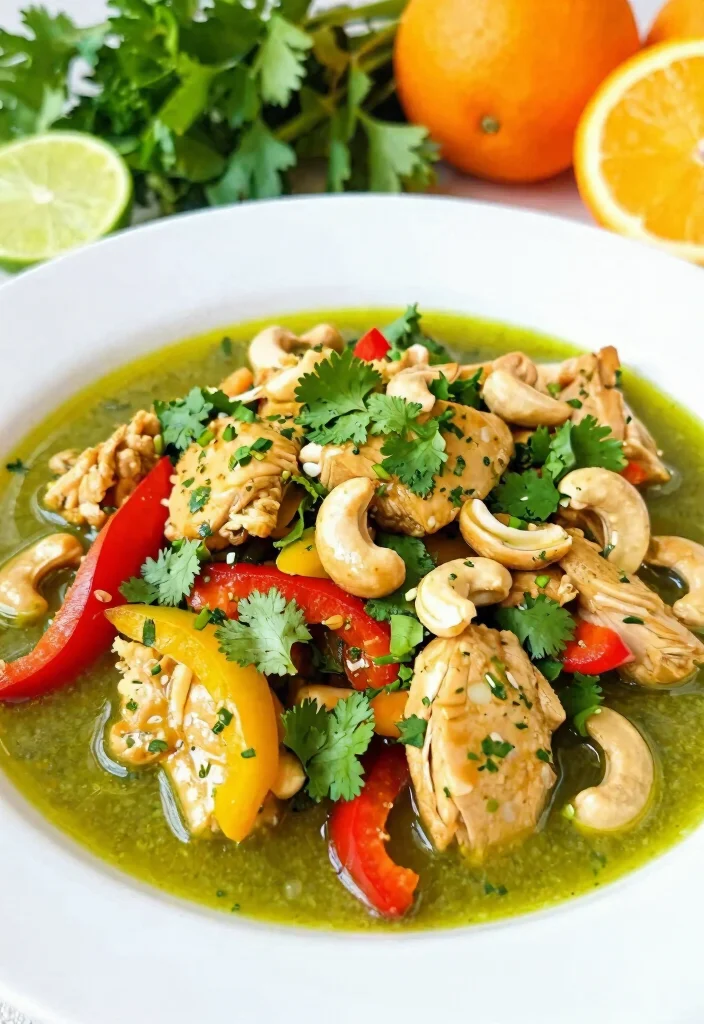 18 Chicken Cashew Stir Fry Recipes With Crunchy Texture - 15. Cashew Chicken with Cilantro-Lime Sauce 1