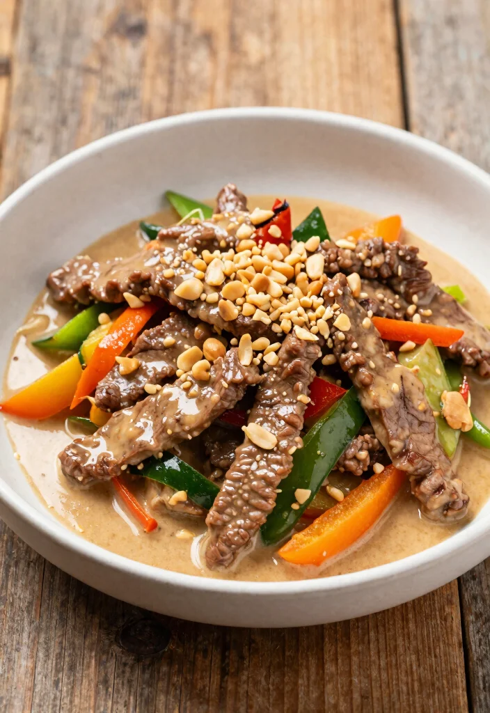 18 Flank Steak Stir Fry Recipes That Stay Tender - 16. Garlic Peanut Flank Steak Stir Fry 1