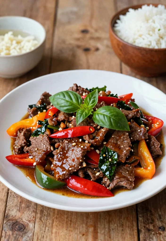18 Flank Steak Stir Fry Recipes That Stay Tender - 7. Thai Basil Flank Steak Stir Fry 1