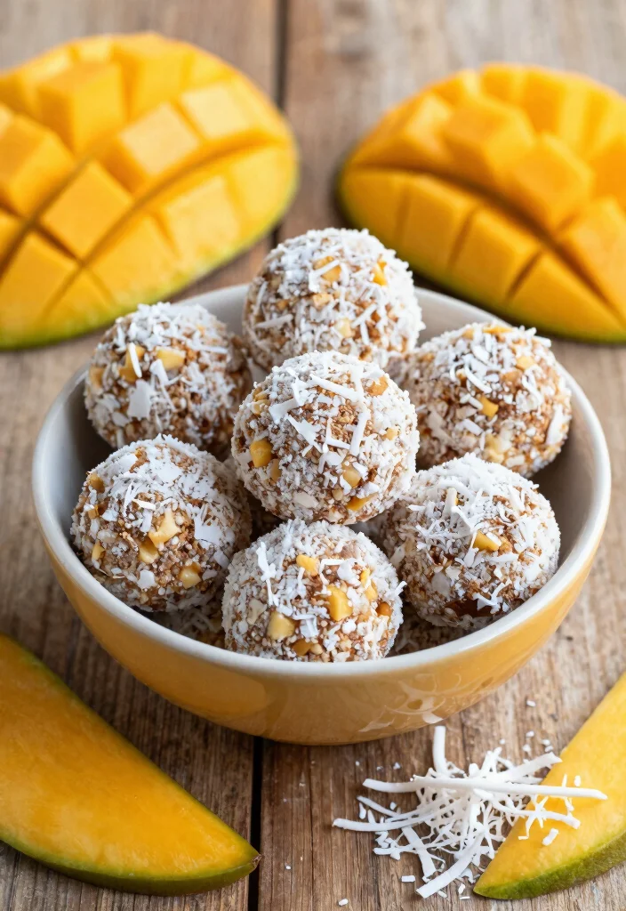 18 Gluten-Free Dairy-Free Meal Prep Recipes for Busy Families - 18. Coconut Mango Energy Bites 1