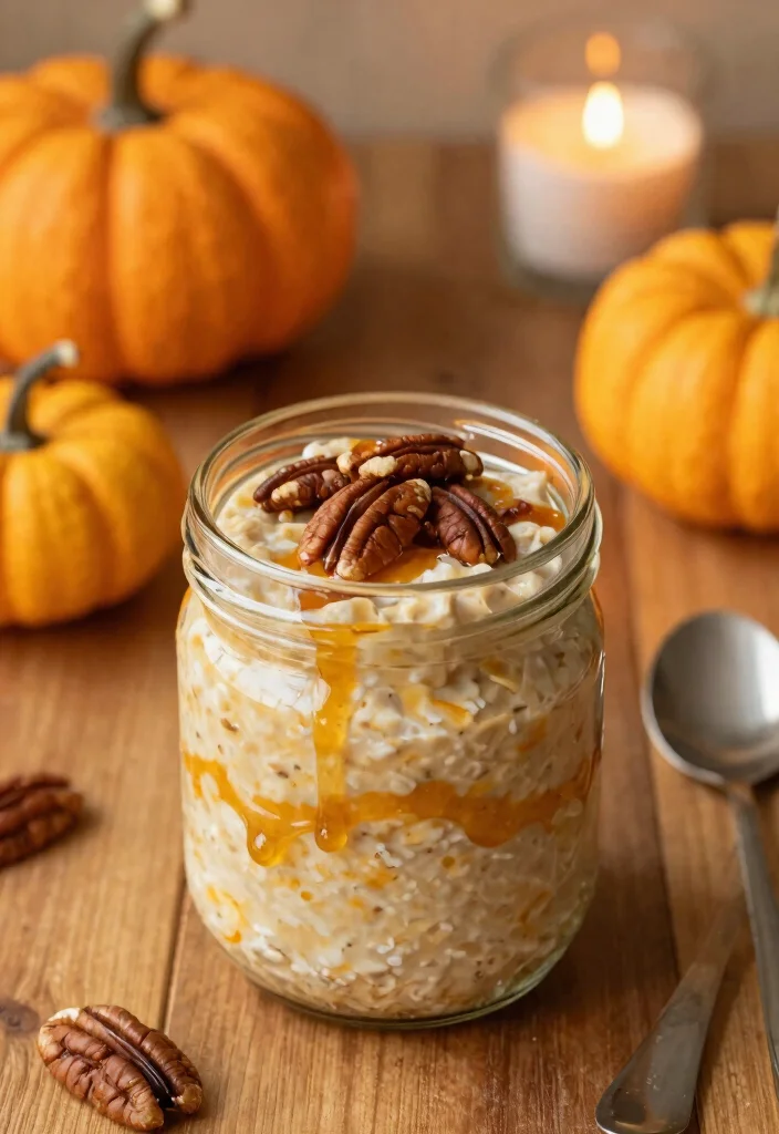 18 High Protein Breakfast Meal Prep Recipes - 12. Pumpkin Spice Overnight Oats 1