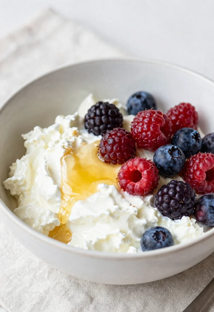 18 High Protein Breakfast Meal Prep Recipes - 16. Cottage Cheese and Berry Bowl 1