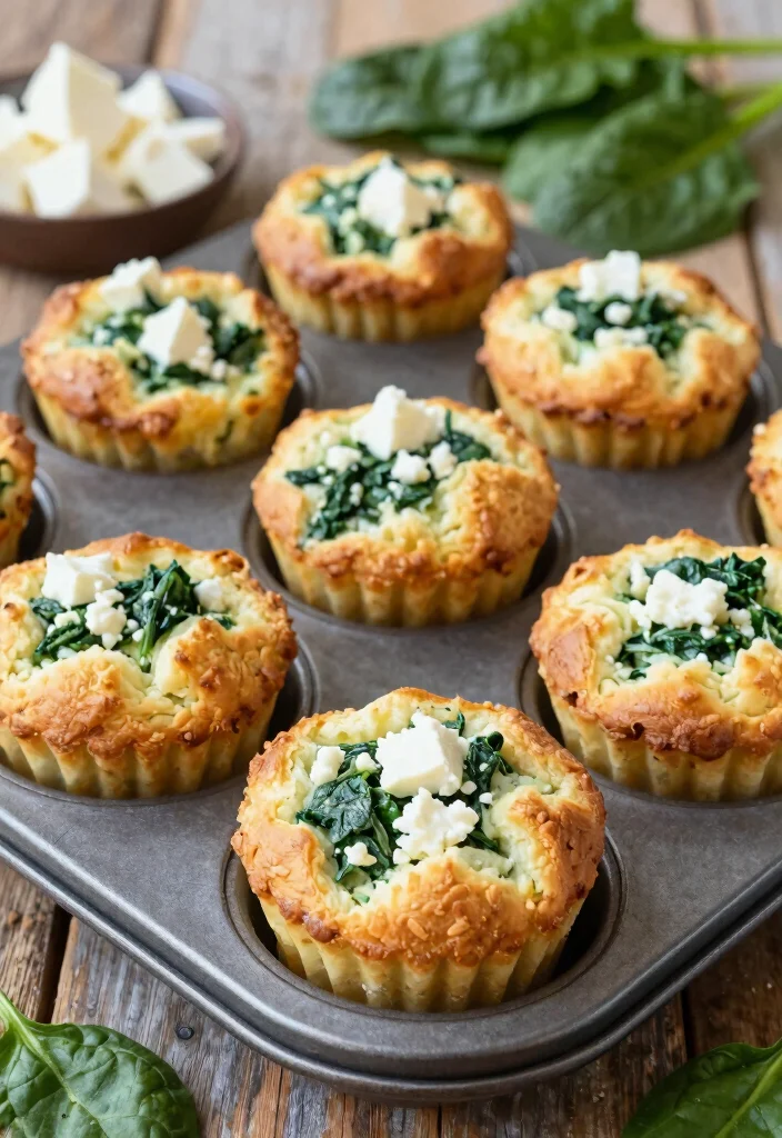 18 High Protein Breakfast Meal Prep Recipes - 6. Savory Spinach and Feta Egg Muffins 1