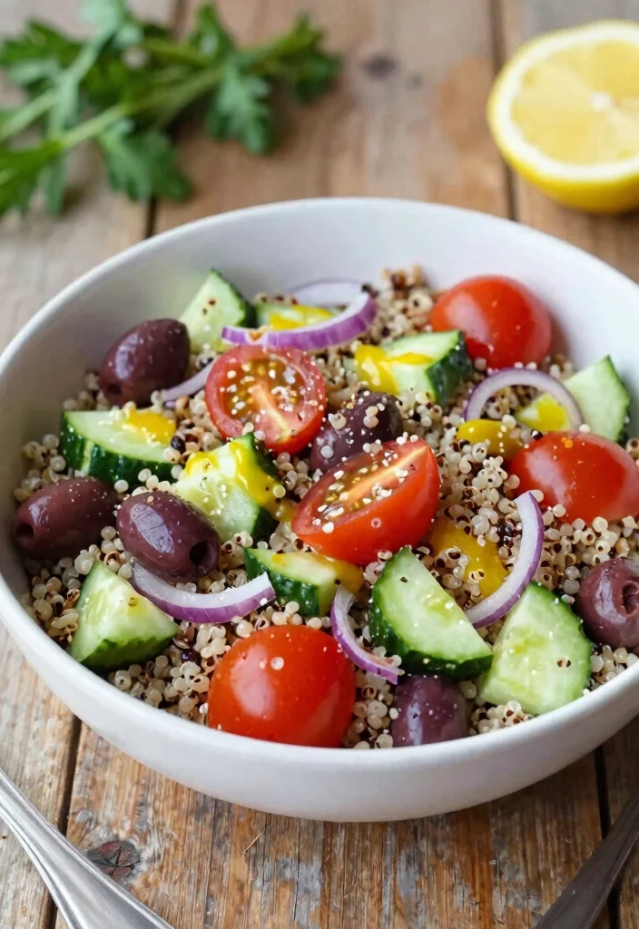 18 High Protein Vegan Meal Prep Recipes for Athletes - 17. Mediterranean Quinoa Salad 1
