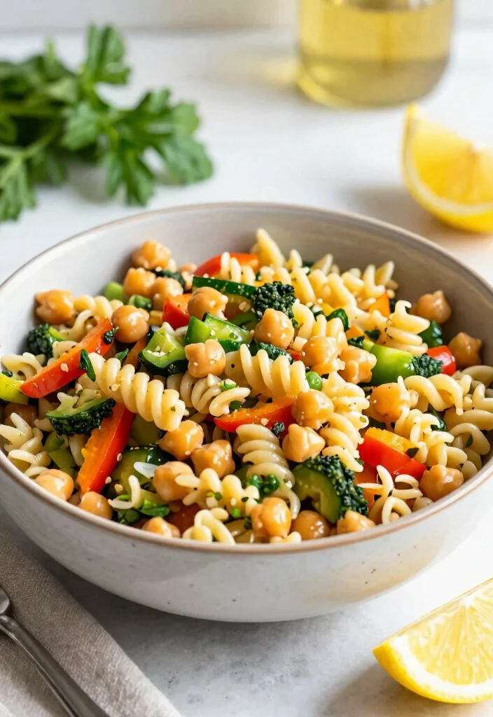 18 High Protein Vegan Meal Prep Recipes for Athletes - 5. Protein-Packed Vegan Pasta Salad 1