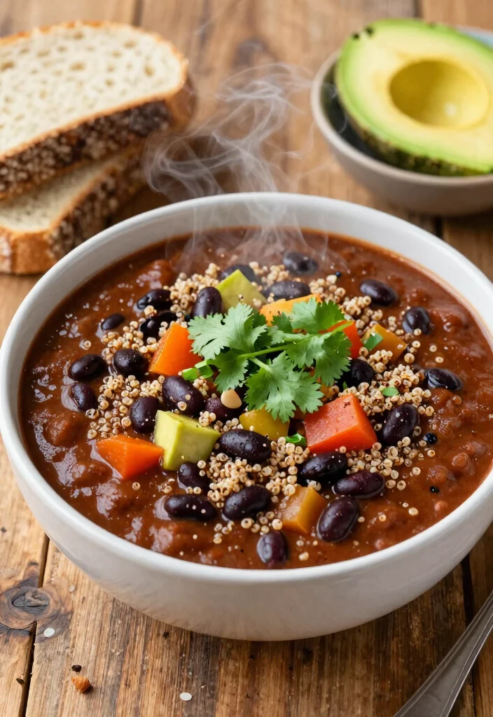 18 High Protein Vegan Meal Prep Recipes for Athletes - 8. Vegan Chili with Black Beans and Quinoa 1
