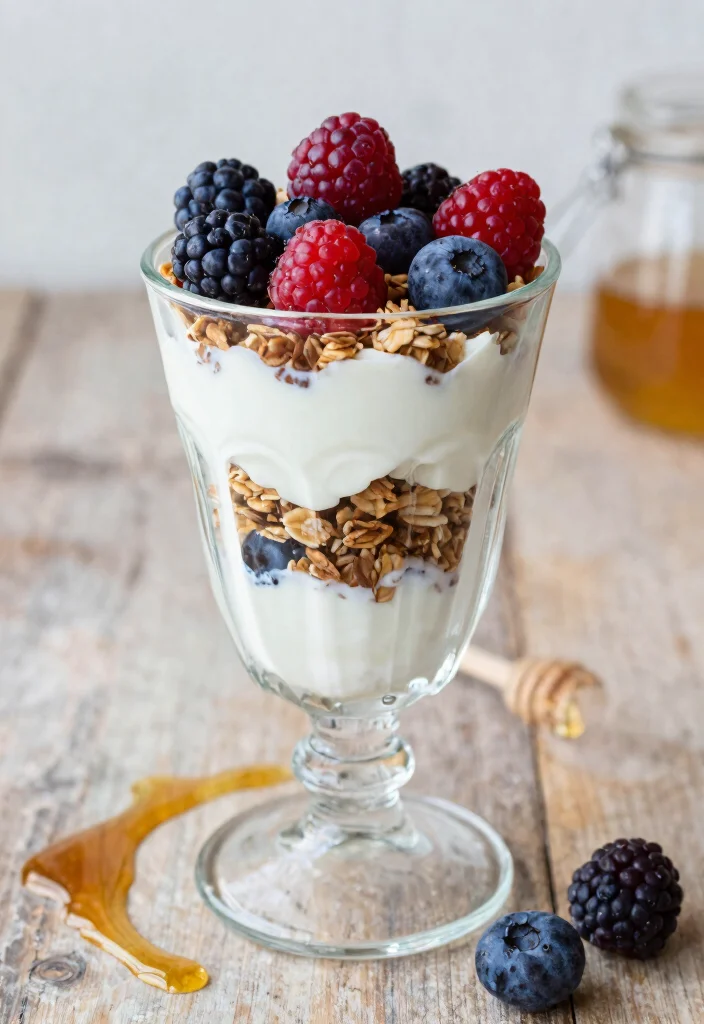 18 High Protein Vegetarian Meal Prep Recipes for Athletes - 10. Greek Yogurt Parfait with Granola and Berries 1