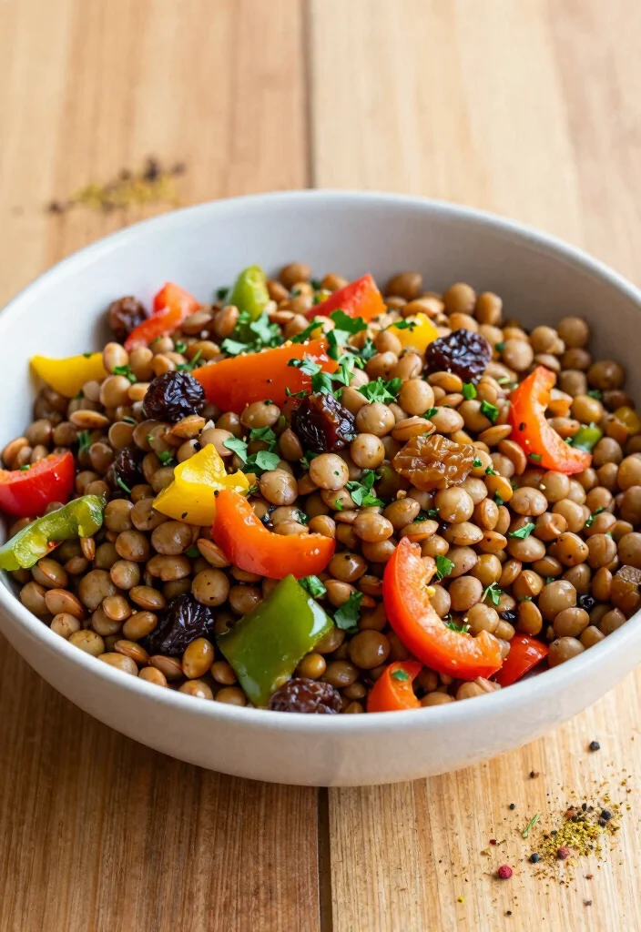 18 High Protein Vegetarian Meal Prep Recipes for Athletes - 13. Moroccan Spiced Lentil Salad 1
