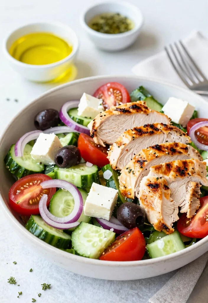 18 Keto Meal Prep Recipes for the Week - 6. Greek Salad with Grilled Chicken 1