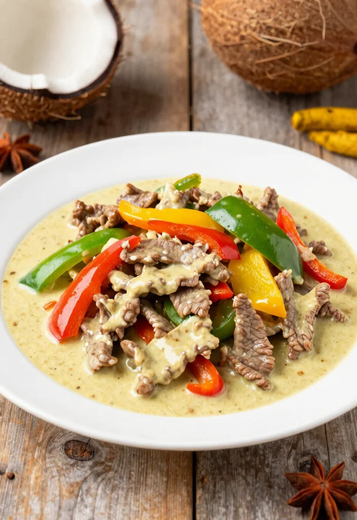18 Pepper Steak Stir Fry Recipes With Bell Peppers - 15. Coconut Curry Pepper Steak Stir Fry 1