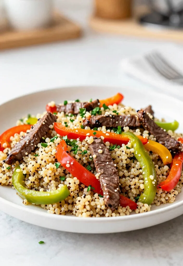 18 Pepper Steak Stir Fry Recipes With Bell Peppers - 16. Pepper Steak Stir Fry with Quinoa 1