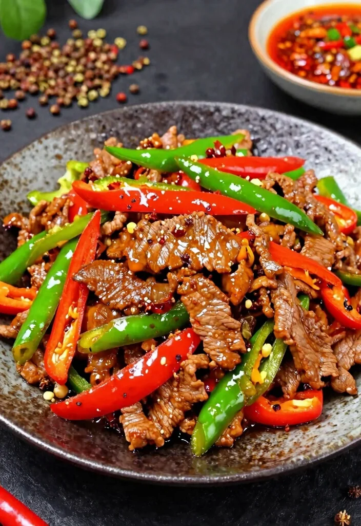 18 Pepper Steak Stir Fry Recipes With Bell Peppers - 2. Spicy Szechuan Pepper Steak 1