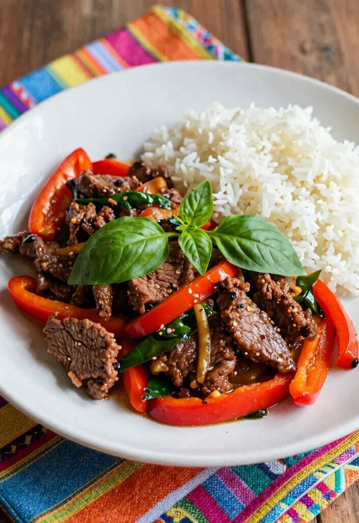 18 Pepper Steak Stir Fry Recipes With Bell Peppers - 4. Thai Basil Pepper Steak Stir Fry 1