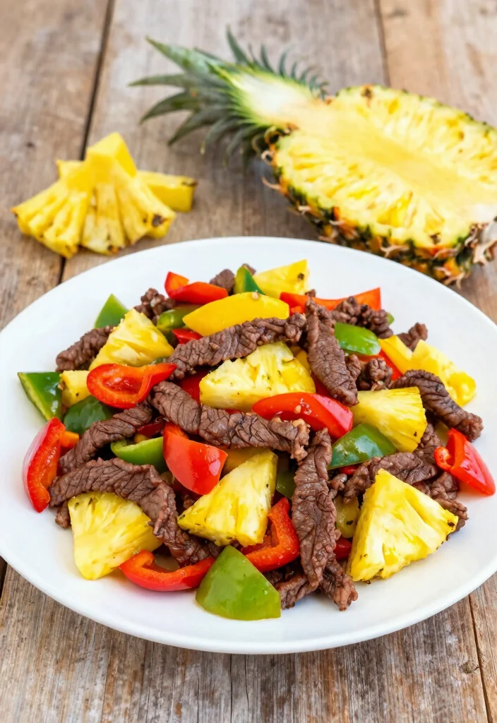 18 Pepper Steak Stir Fry Recipes With Bell Peppers - 8. Pepper Steak Stir Fry with Pineapple 1