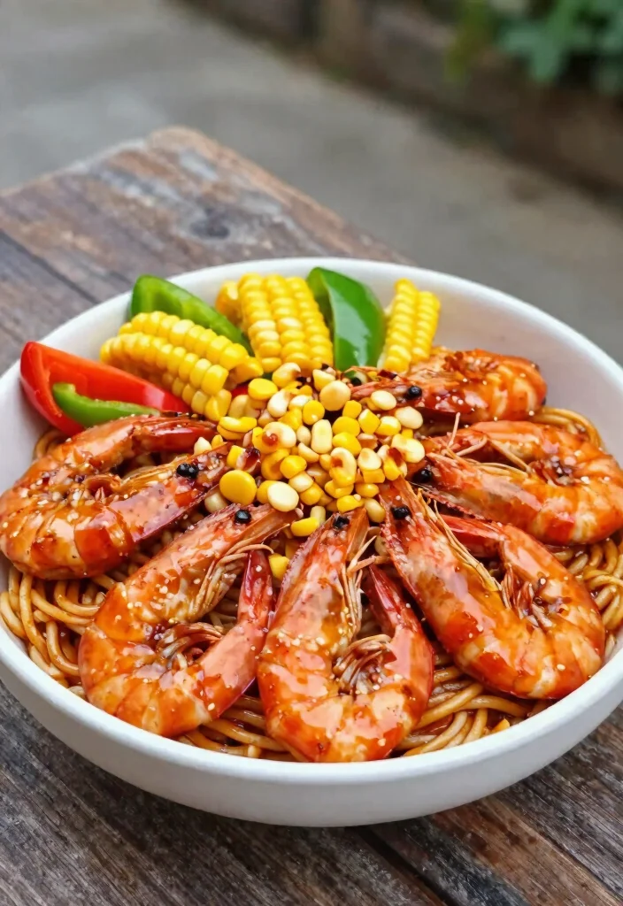 18 Shrimp Noodle Stir Fry Recipes For Quick Meals - 12. BBQ Shrimp Noodles 1