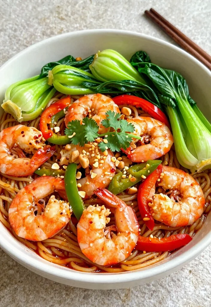 18 Shrimp Noodle Stir Fry Recipes For Quick Meals - 2. Spicy Szechuan Shrimp Noodles 1