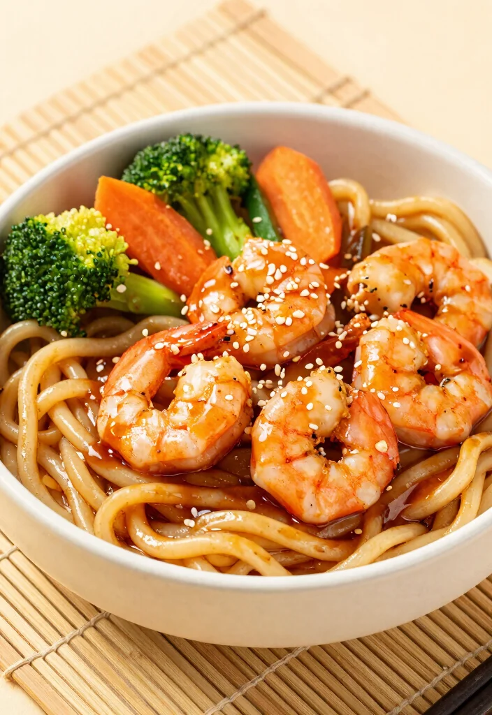 18 Shrimp Noodle Stir Fry Recipes For Quick Meals - 4. Teriyaki Shrimp Noodle Bowl 1