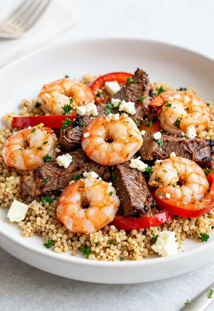 18 Steak And Shrimp Stir Fry Recipes Surf And Turf Style - 15. Mediterranean Garlic Shrimp and Steak Stir Fry 1