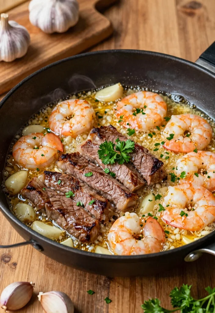 18 Steak And Shrimp Stir Fry Recipes Surf And Turf Style - 2. Garlic Butter Steak and Shrimp 1