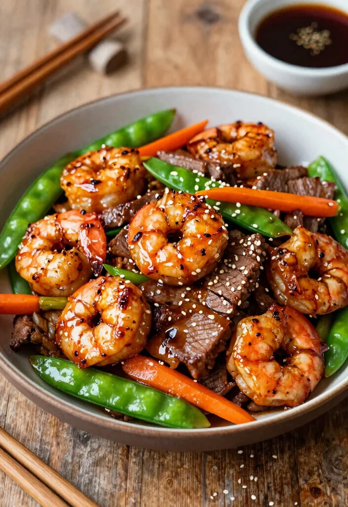 18 Steak And Shrimp Stir Fry Recipes Surf And Turf Style - 3. Teriyaki Steak and Shrimp Stir Fry 1