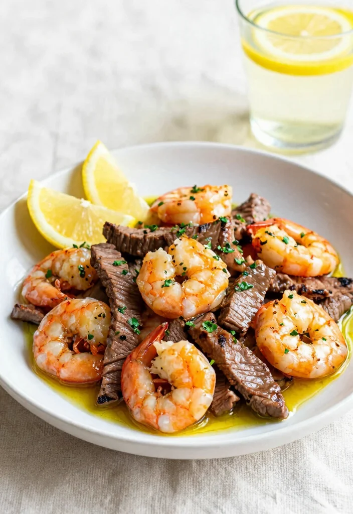 18 Steak And Shrimp Stir Fry Recipes Surf And Turf Style - 5. Lemon Herb Steak and Shrimp 1