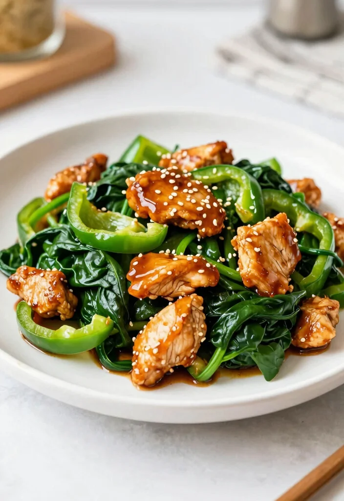 18 Teriyaki Chicken Stir Fry Recipes With Sweet Savory Sauce - 10. Teriyaki Chicken Stir Fry with Spinach 1