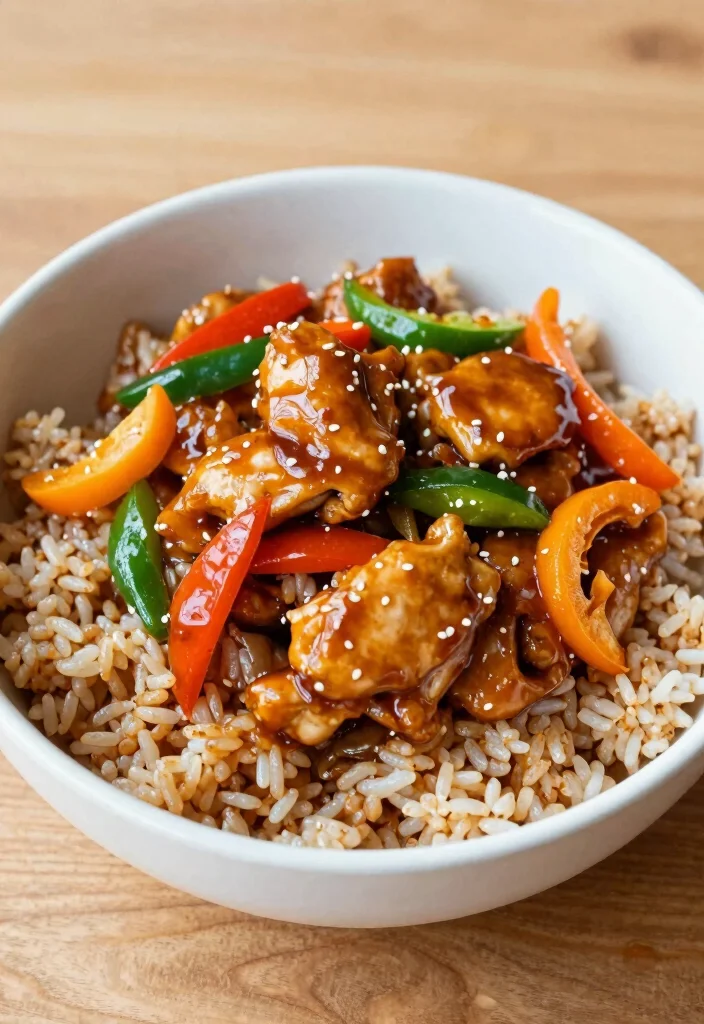 18 Teriyaki Chicken Stir Fry Recipes With Sweet Savory Sauce - 12. Teriyaki Chicken Stir Fry with Brown Rice 1