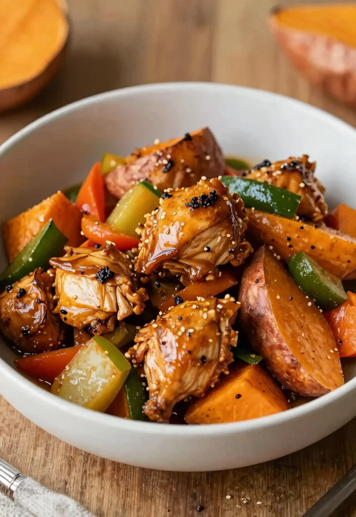 18 Teriyaki Chicken Stir Fry Recipes With Sweet Savory Sauce - 15. Teriyaki Chicken with Sweet Potato 1