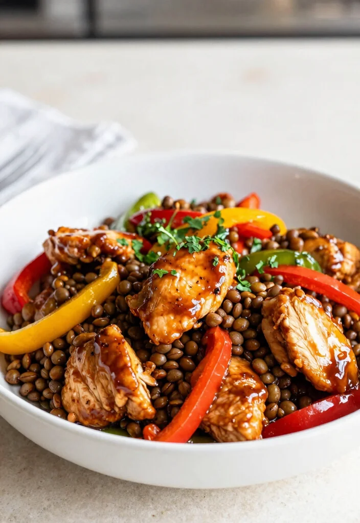 18 Teriyaki Chicken Stir Fry Recipes With Sweet Savory Sauce - 16. Teriyaki Chicken Stir Fry with Lentils 1