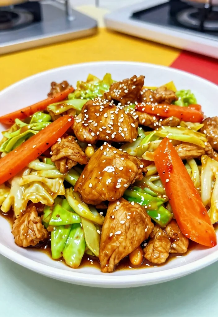 18 Teriyaki Chicken Stir Fry Recipes With Sweet Savory Sauce - 17. Teriyaki Chicken and Cabbage Stir Fry 1