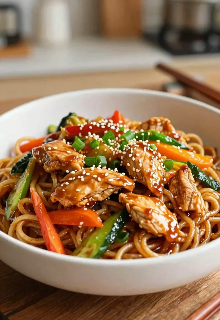 18 Teriyaki Chicken Stir Fry Recipes With Sweet Savory Sauce - 7. Teriyaki Chicken Stir Fry with Egg Noodles 1