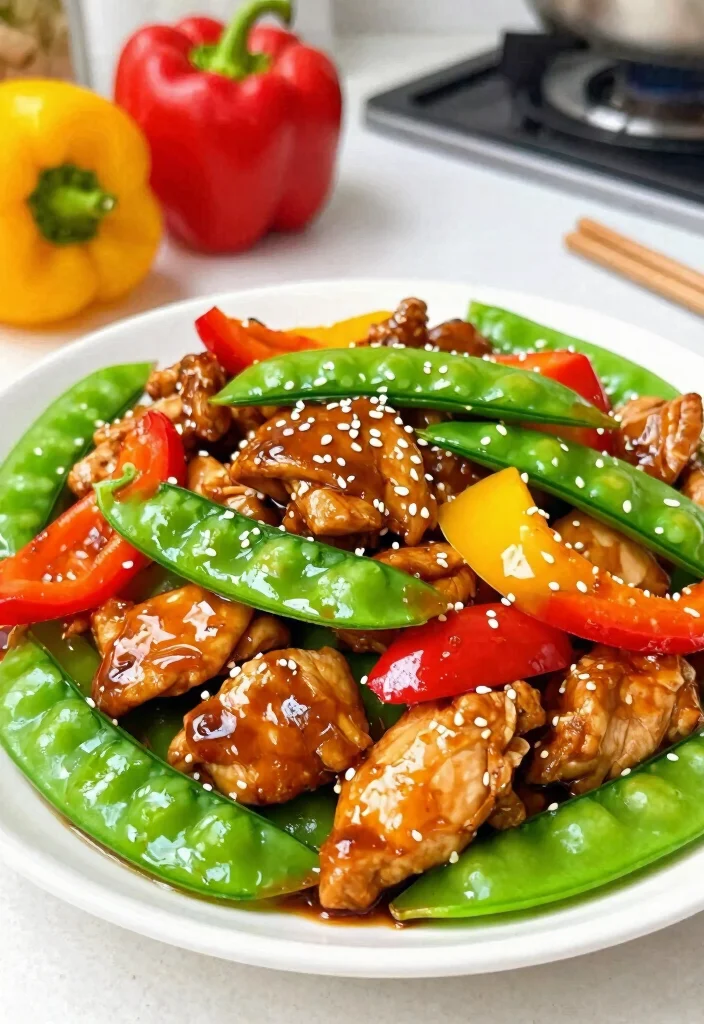 18 Teriyaki Chicken Stir Fry Recipes With Sweet Savory Sauce - 9. Teriyaki Chicken Stir Fry with Snow Peas 1