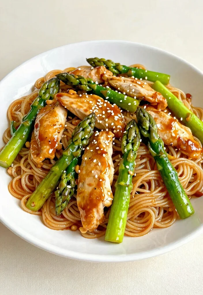 18 Teriyaki Noodle Stir Fry Recipes With Bold Flavor - 6. Teriyaki Chicken and Asparagus Noodle Stir Fry 1