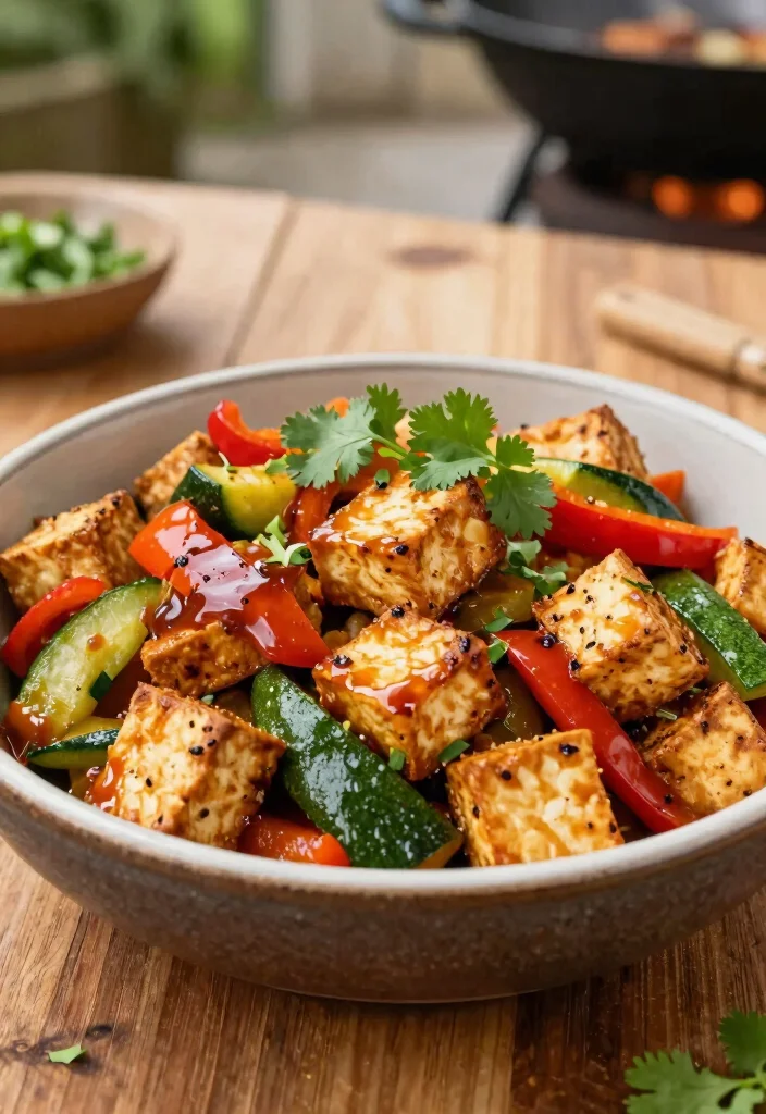 18 Tofu Veggie Stir Fry Recipes Easy And Healthy - 13. BBQ Tofu Veggie Stir Fry 1
