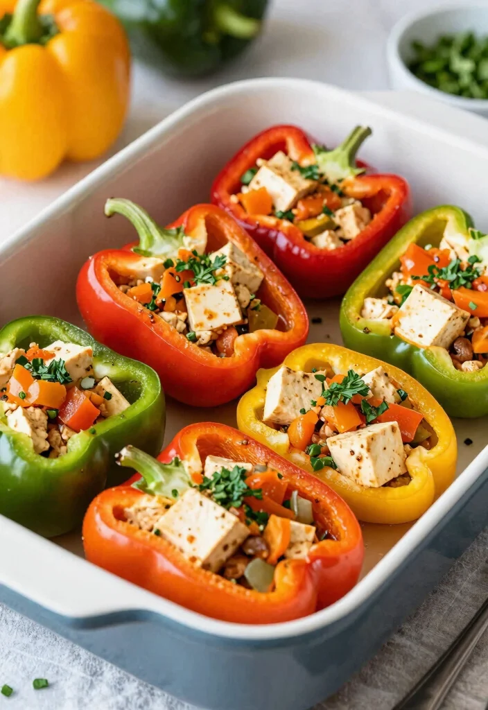 18 Tofu Veggie Stir Fry Recipes Easy And Healthy - 14. Stuffed Bell Pepper Tofu Stir Fry 1