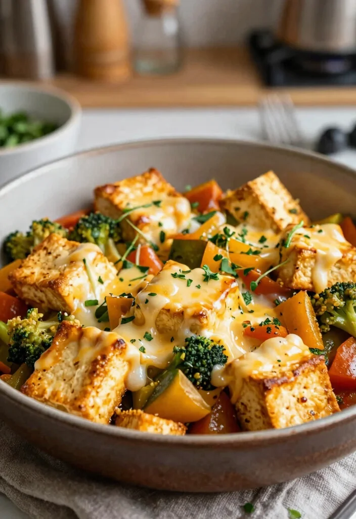 18 Tofu Veggie Stir Fry Recipes Easy And Healthy - 18. Cheesy Tofu Veggie Stir Fry 1