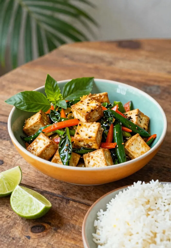 18 Tofu Veggie Stir Fry Recipes Easy And Healthy - 5. Thai Basil Tofu Stir Fry 1