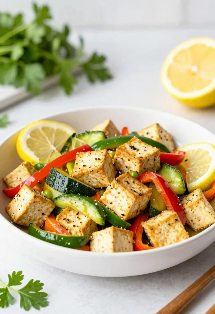 18 Tofu Veggie Stir Fry Recipes Easy And Healthy - 6. Lemon Garlic Tofu Stir Fry 1