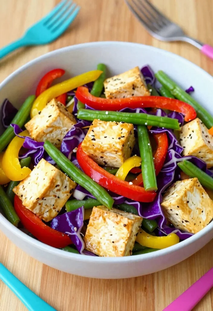 18 Tofu Veggie Stir Fry Recipes Easy And Healthy - 8. Rainbow Veggie Tofu Stir Fry 1