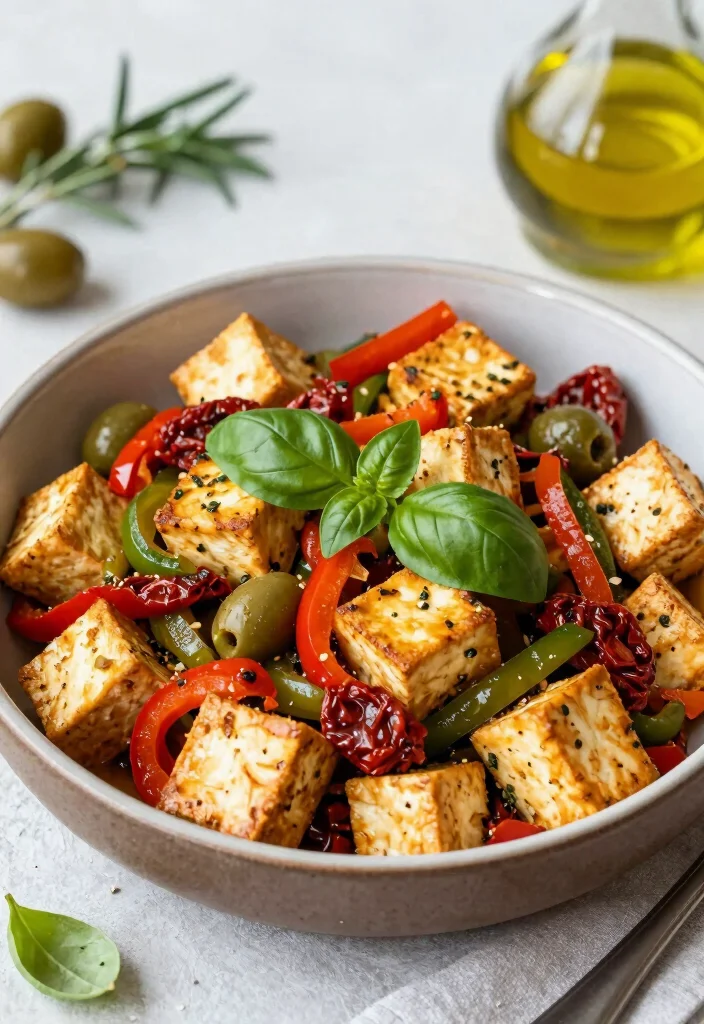 18 Tofu Veggie Stir Fry Recipes Easy And Healthy - 9. Mediterranean Tofu Stir Fry 1