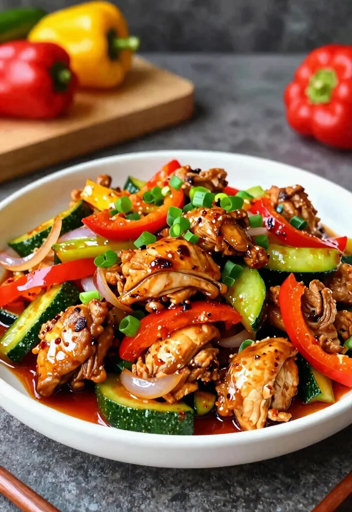 19 Chicken Stir Fry Recipes With Fresh Vegetables - 2. Spicy Szechuan Chicken Stir Fry 1