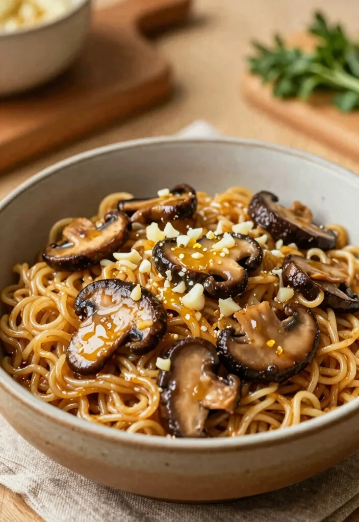 19 Ramen Stir Fry Recipes For Fast Homemade Dinners - 7. Garlic Butter Mushroom Ramen Stir Fry 1