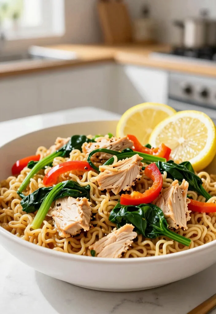 19 Ramen Stir Fry Recipes For Fast Homemade Dinners - 9. Lemon Garlic Chicken Ramen Stir Fry 1