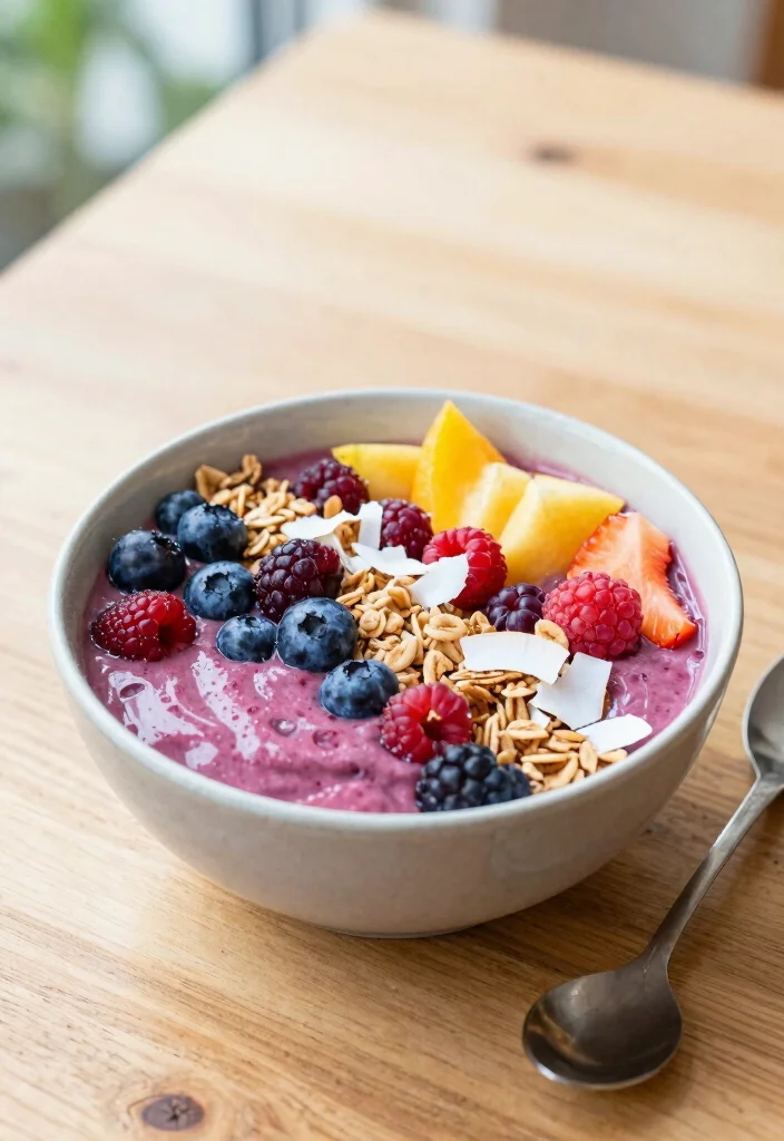 20 Breakfast Meal Prep Ideas for Busy Mornings - 15. Berry Smoothie Bowl 1