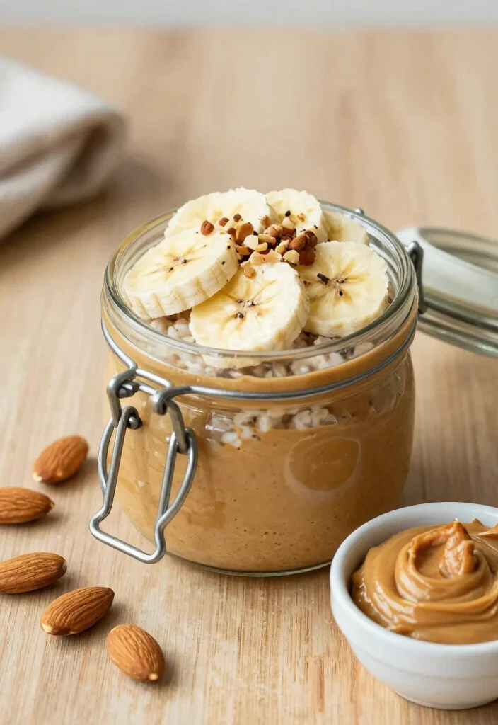 20 Breakfast Meal Prep Ideas for Busy Mornings - 20. Almond Butter Overnight Oats 1
