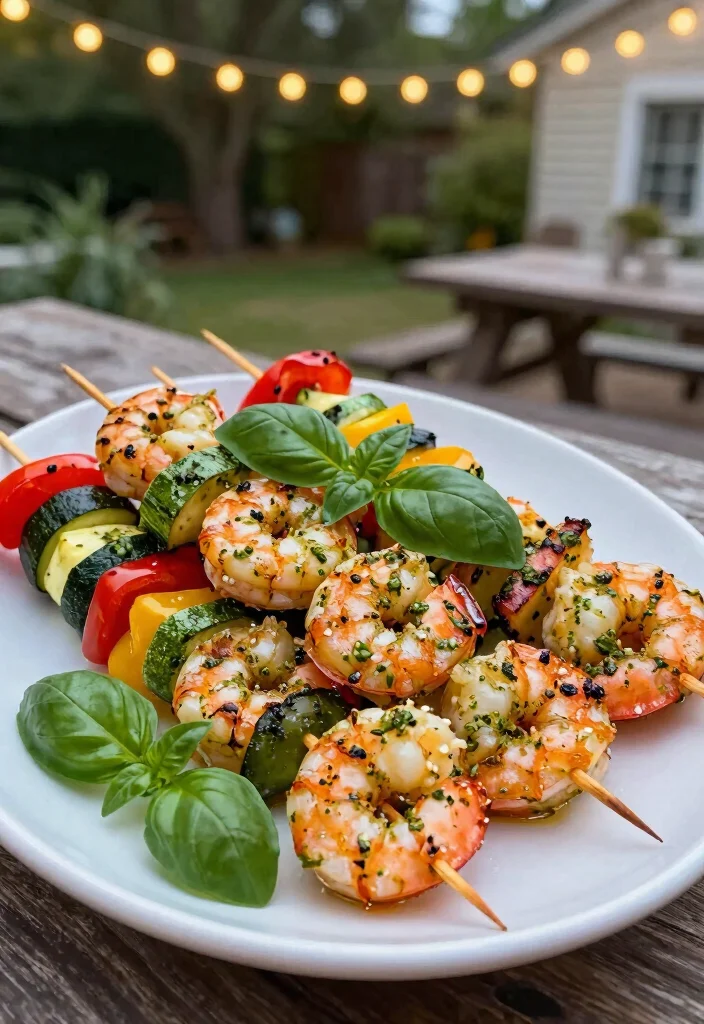20 Bulking Meal Prep Recipes for Men: Sustainable Seafood Edition - 11. Pesto Grilled Shrimp Skewers 1