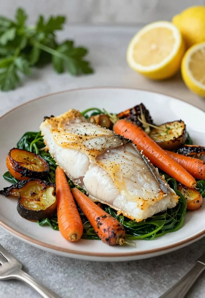 20 Bulking Meal Prep Recipes for Men: Sustainable Seafood Edition - 4. Baked Cod with Roasted Vegetables 1