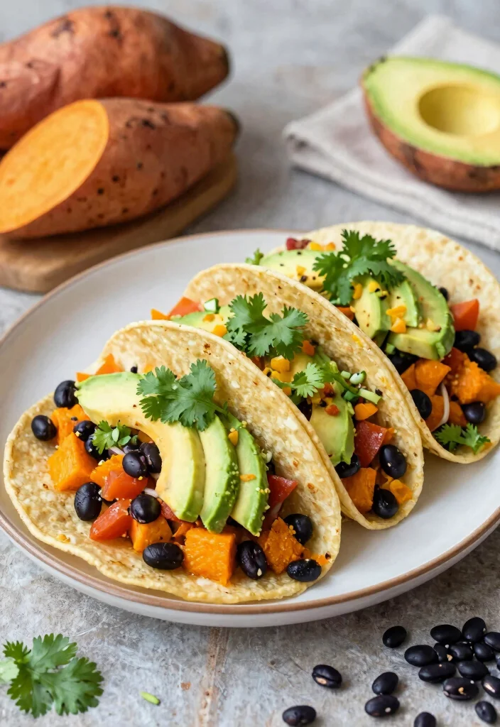 20 Cheap Meal Prep Ideas for the Week - 5. Sweet Potato and Black Bean Tacos 1