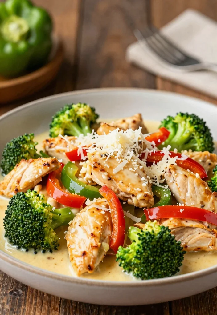 20 Chicken Vegetable Stir Fry Recipes For Easy Dinners - 16. Garlic Parmesan Chicken Stir Fry 1