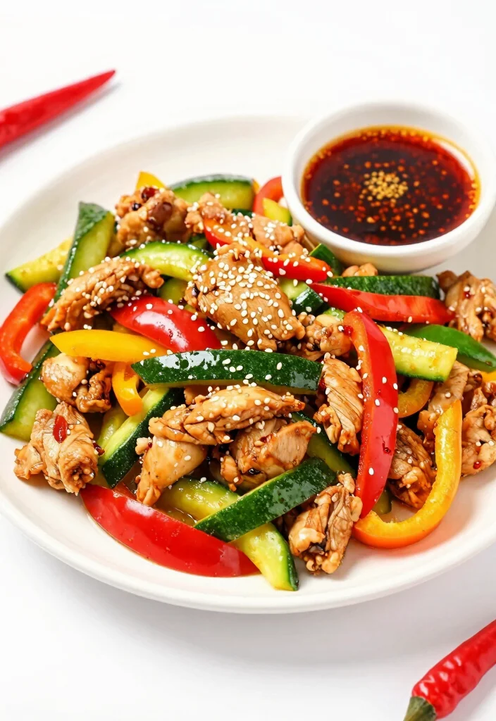 20 Chicken Vegetable Stir Fry Recipes For Easy Dinners - 4. Spicy Szechuan Chicken Stir Fry 1